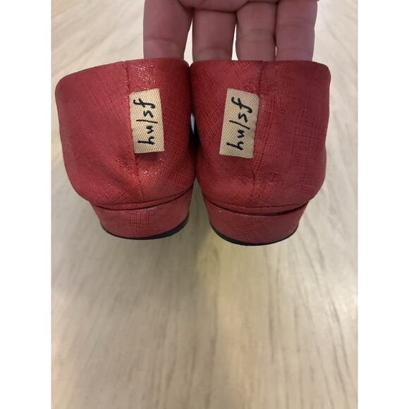 French Sole Holiday RED Ballet Flats Sparkle Ballerina Suede Italy Dorthy OZ 9.5 - Picture 5 of 16